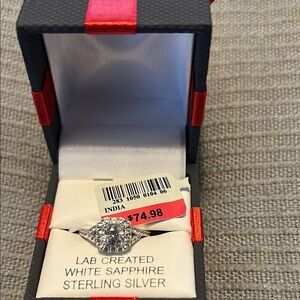 Sterling Silver White Sapphire Ring